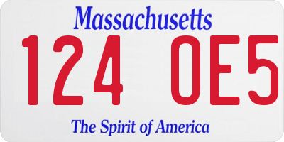 MA license plate 124OE5