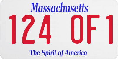 MA license plate 124OF1