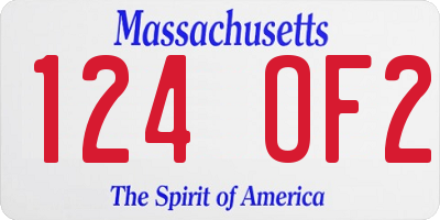 MA license plate 124OF2