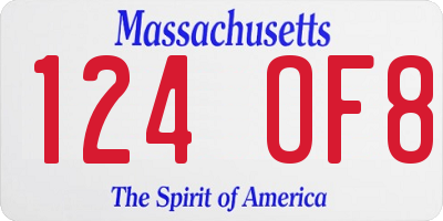 MA license plate 124OF8