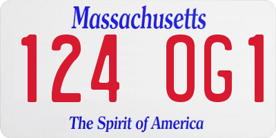 MA license plate 124OG1