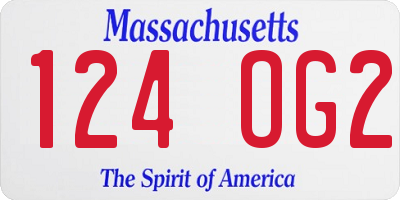 MA license plate 124OG2