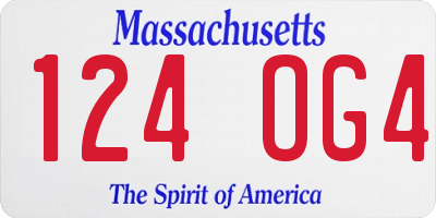 MA license plate 124OG4