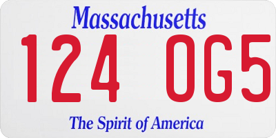 MA license plate 124OG5