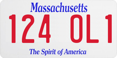 MA license plate 124OL1