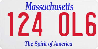 MA license plate 124OL6