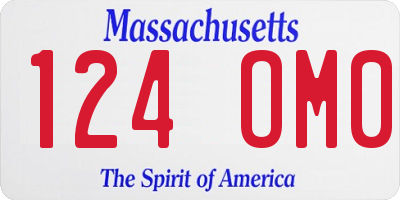 MA license plate 124OM0