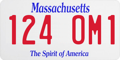 MA license plate 124OM1