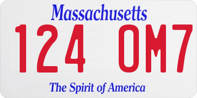 MA license plate 124OM7