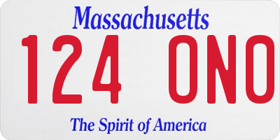 MA license plate 124ON0