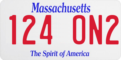 MA license plate 124ON2