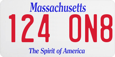 MA license plate 124ON8