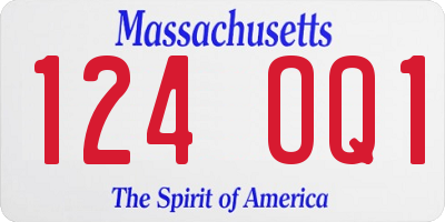 MA license plate 124OQ1