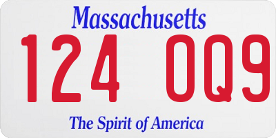 MA license plate 124OQ9