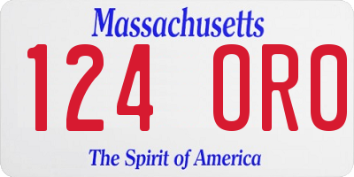 MA license plate 124OR0