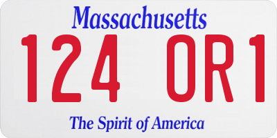 MA license plate 124OR1