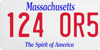 MA license plate 124OR5