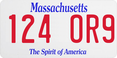 MA license plate 124OR9