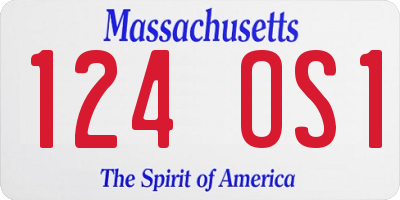 MA license plate 124OS1