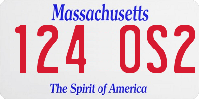 MA license plate 124OS2
