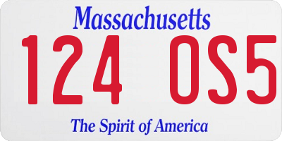 MA license plate 124OS5