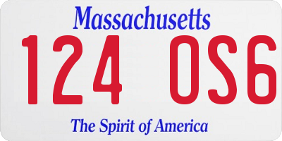 MA license plate 124OS6