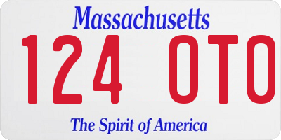 MA license plate 124OT0