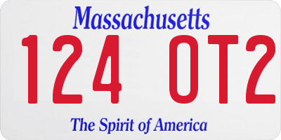 MA license plate 124OT2