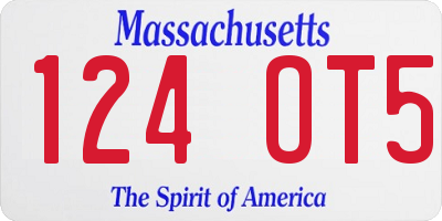 MA license plate 124OT5
