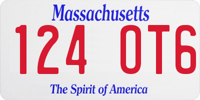 MA license plate 124OT6