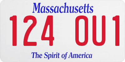 MA license plate 124OU1