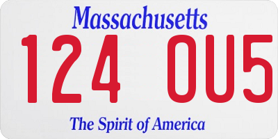 MA license plate 124OU5
