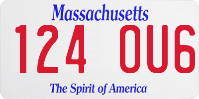 MA license plate 124OU6