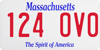 MA license plate 124OV0