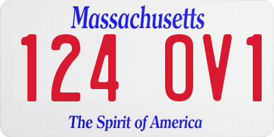 MA license plate 124OV1