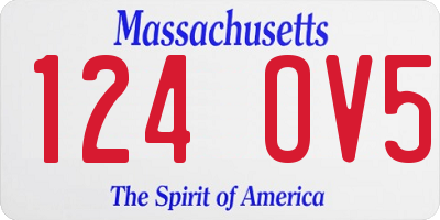 MA license plate 124OV5