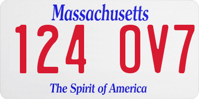 MA license plate 124OV7
