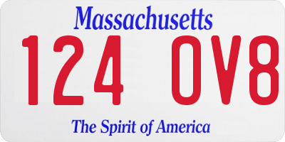 MA license plate 124OV8