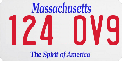 MA license plate 124OV9