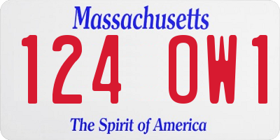 MA license plate 124OW1