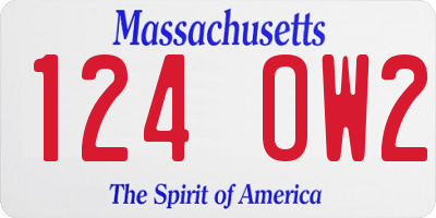 MA license plate 124OW2
