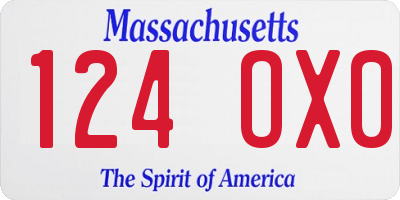 MA license plate 124OX0