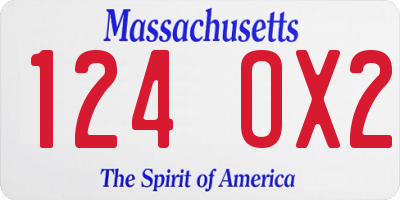 MA license plate 124OX2