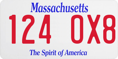MA license plate 124OX8