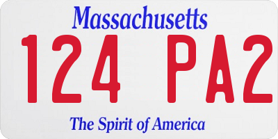 MA license plate 124PA2