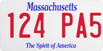 MA license plate 124PA5