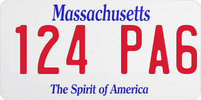 MA license plate 124PA6