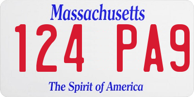 MA license plate 124PA9