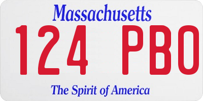 MA license plate 124PB0