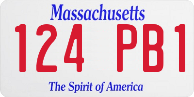 MA license plate 124PB1